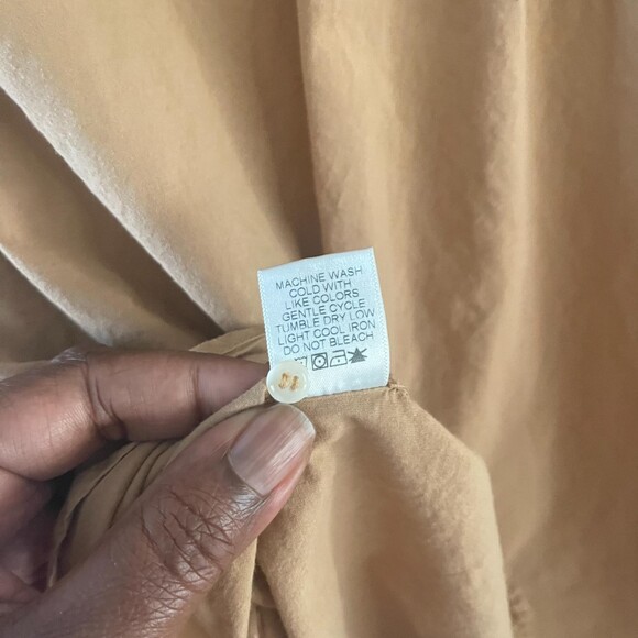 Xirena Button-Up Shirt Womens XS Tan Cotton Long Sleeve Collared Regular Fit - Picture 7 of 8